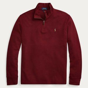 Polo Ralph Lauren Men's Estate-Rib Quarter-Zip Red Wine Pullover Sweater- Size M